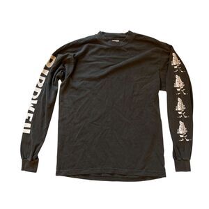 Birdwell Beach Britches Shirt Mens M Black Long Sleeve T-shirt Logo NWT